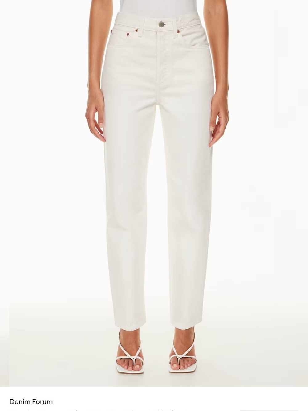 Denim Forum White High-Rise Jeans